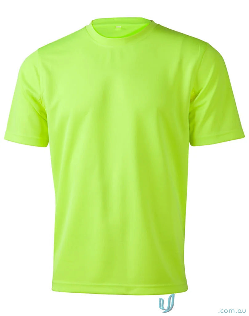 Neon yellow HiVis Mini Waffle Unisex Safety Tee for visibility and style SW39 Hi-Vis
