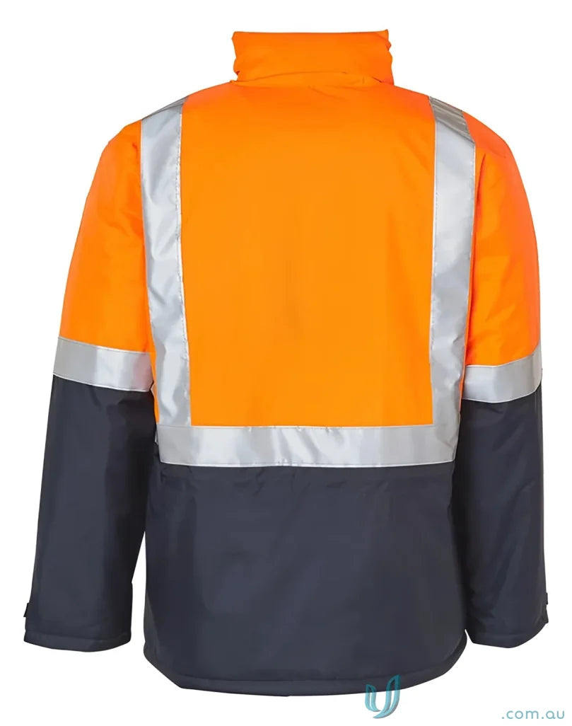 Orange and gray reflective safety jacket from HiVis Rain Proof Quilted Jacket collection