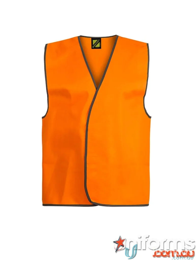 Bright orange HiVis Safety Vest with contrast binding for workcraft hivis safety