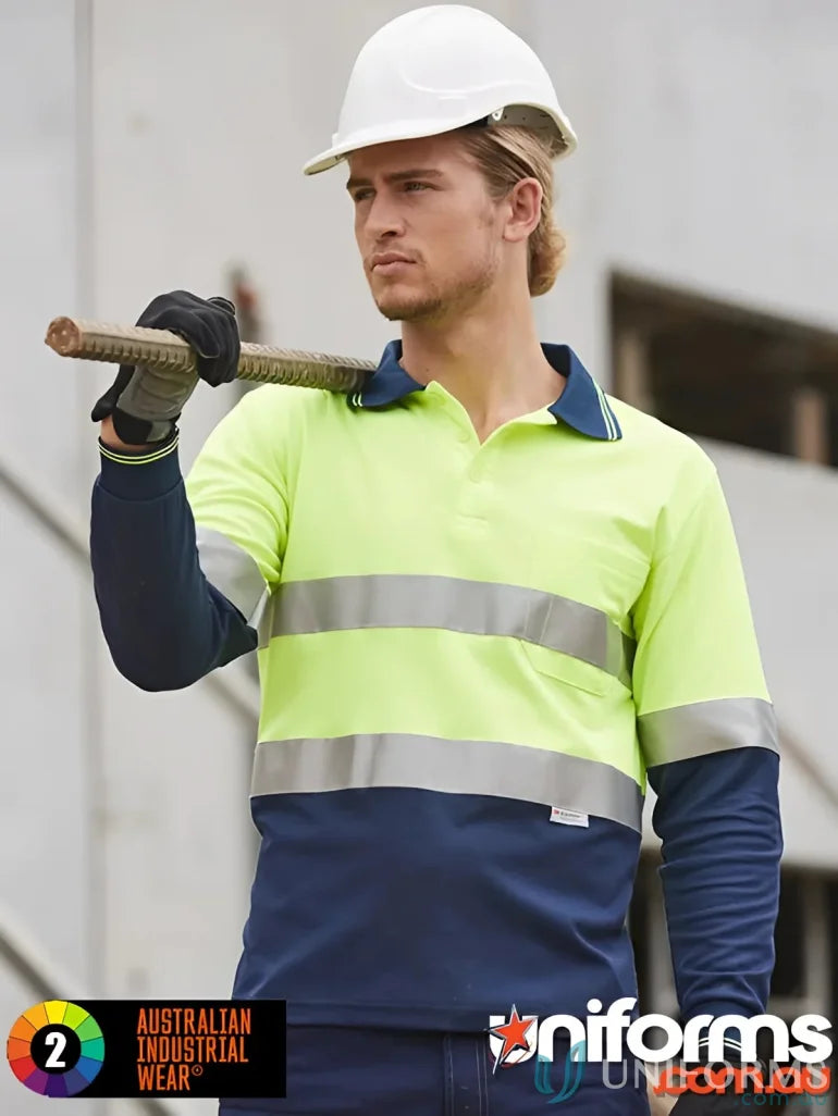 HiVis TrueDry LS 3M Tape Polo with long sleeve safety design for industrial work