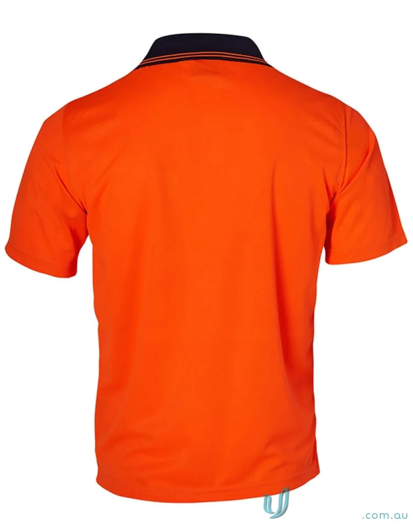 Orange polo shirt from HiVis TrueDry Polo with a winning spirit hivis style