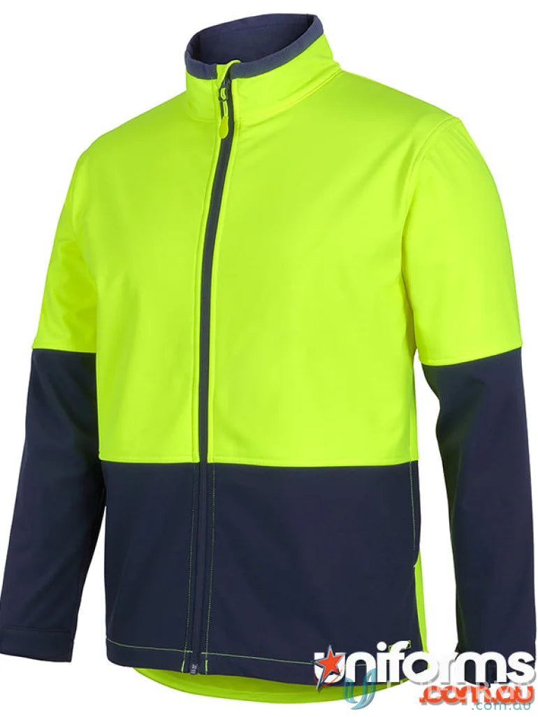 HiVis Water Resist Softshell Jacket with adjustable sleeves, meets Australian safety standards