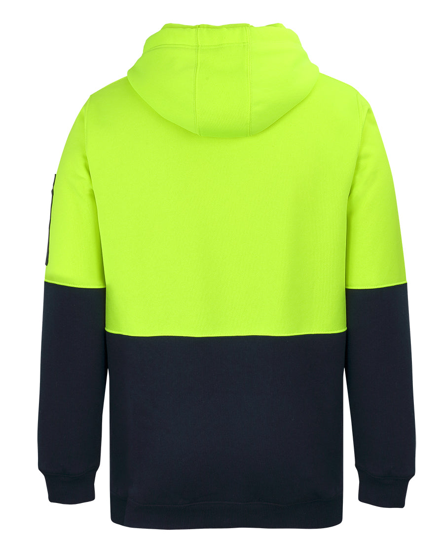 HiViz Half Zip Fleece Hoodie - Fluoro Orange/Navy - WORKWEAR