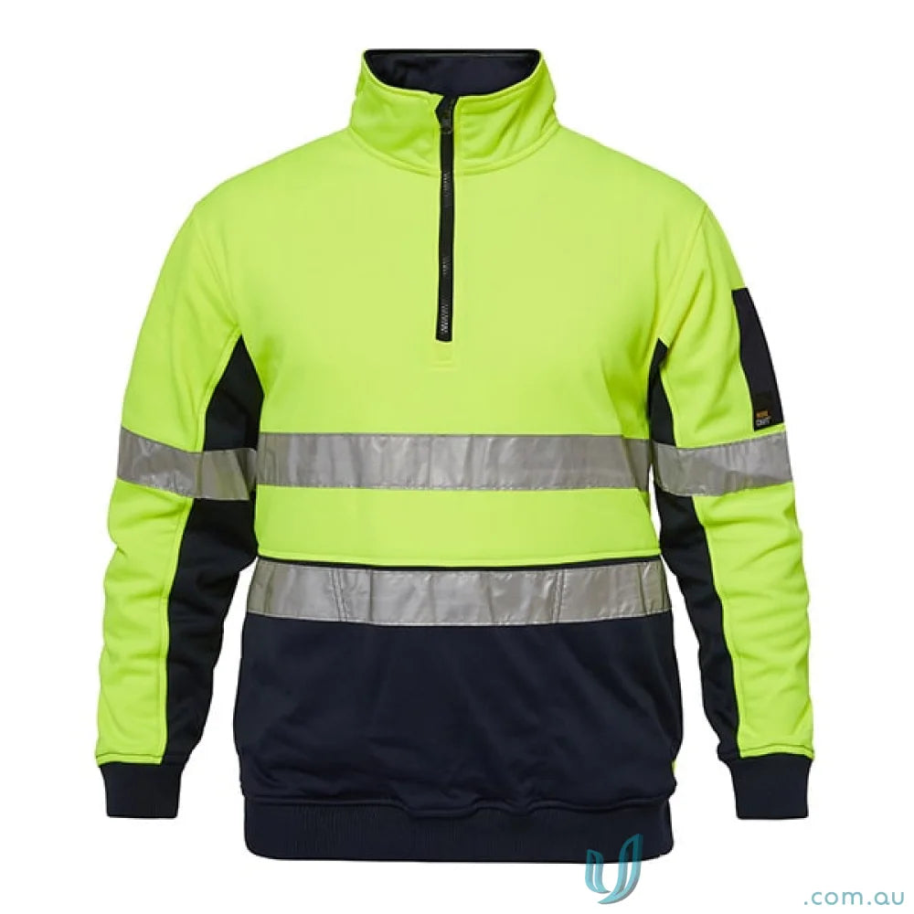 HiViz Half Zip Taped Pullover with sleeve pen pocket and contrasting dirt panels