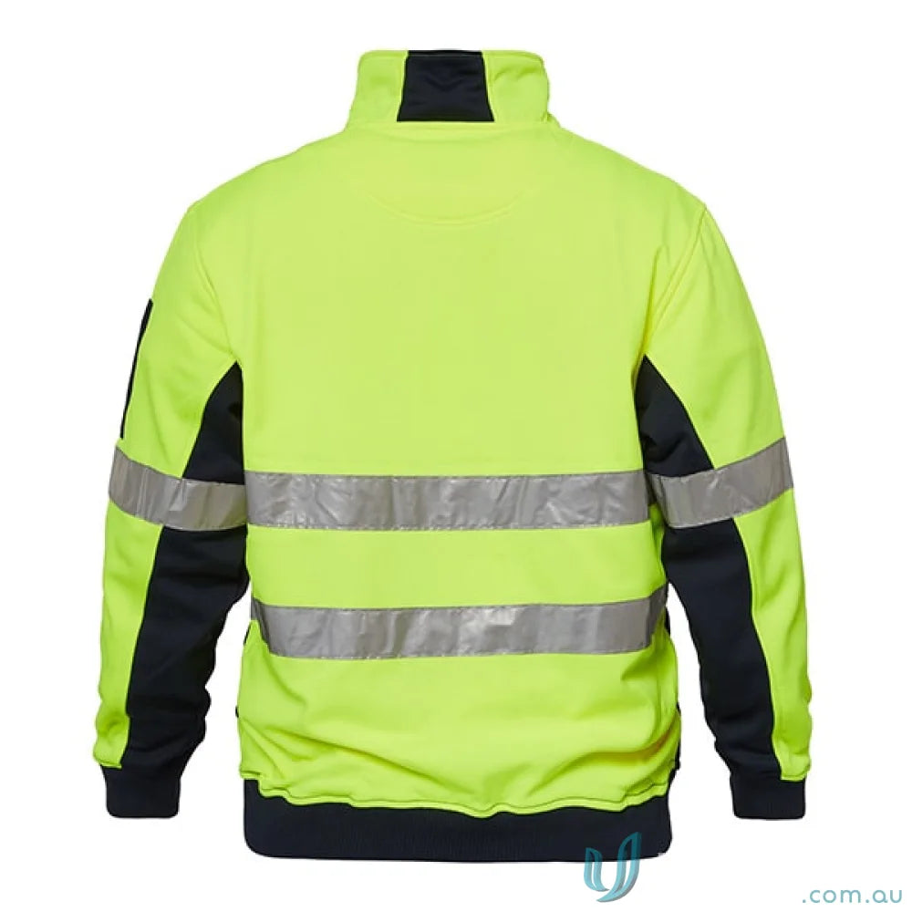 HiViz Half Zip Taped Pullover with reflective stripes and sleeve pen pocket for visibility