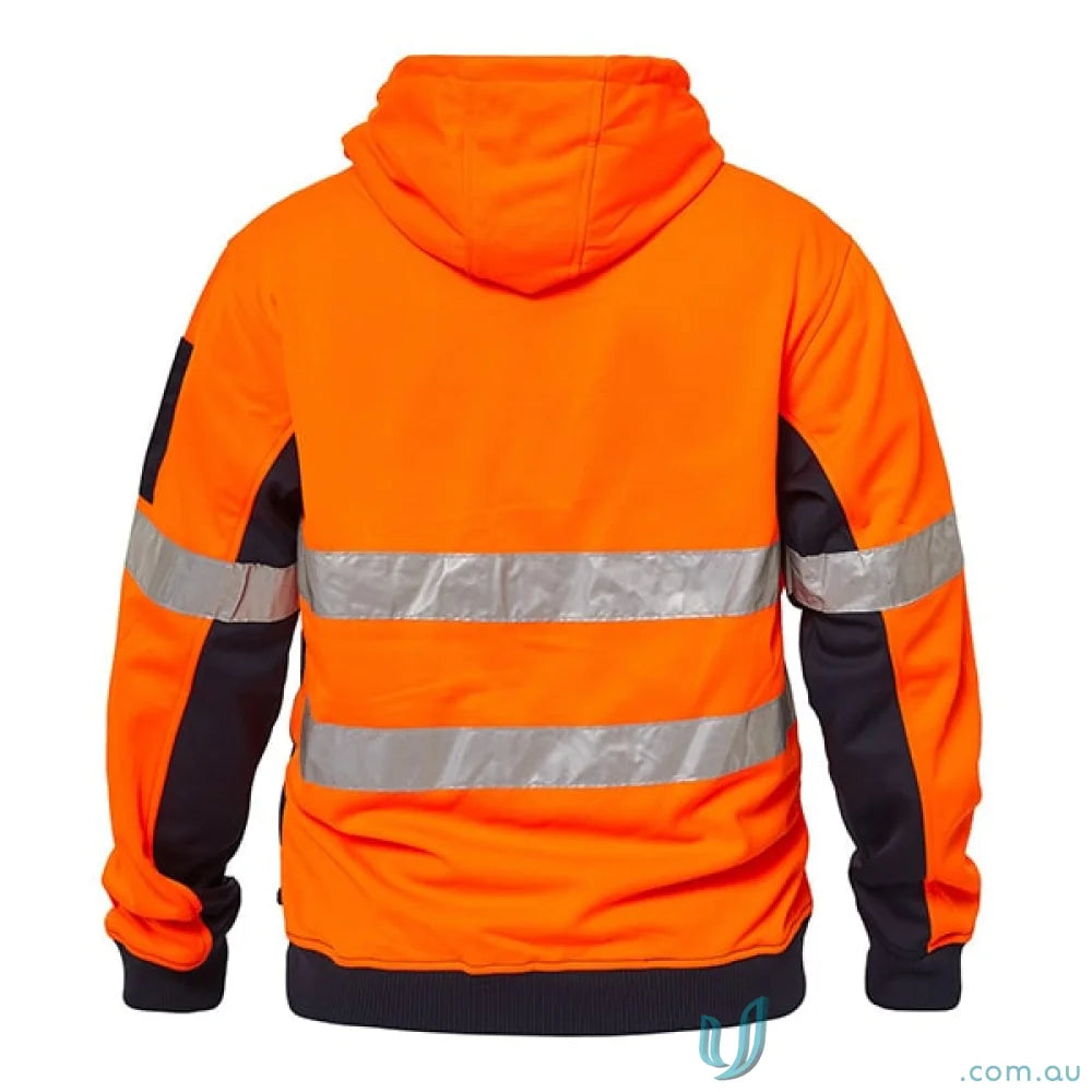Orange and black HiViz Reflective Hoodie, perfect workcraft hiviz taped workwear