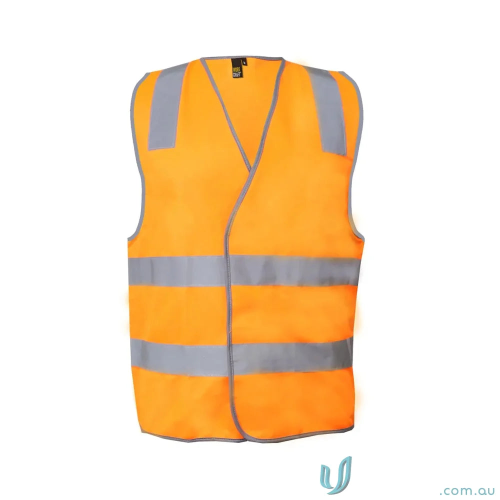 HiViz vest with tape showing orange safety vest with reflective stripes for workcraft hiviz vest