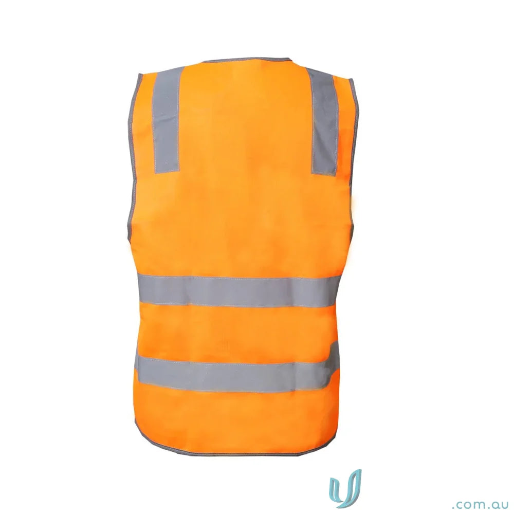 Orange HiViz Vest With Tape showing workcraft hiviz vest and traffic controllers safety gear