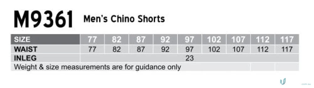 Men’s Chino Shorts Size Chart for Housekeep Mens Chino Shorts, perfect fit info