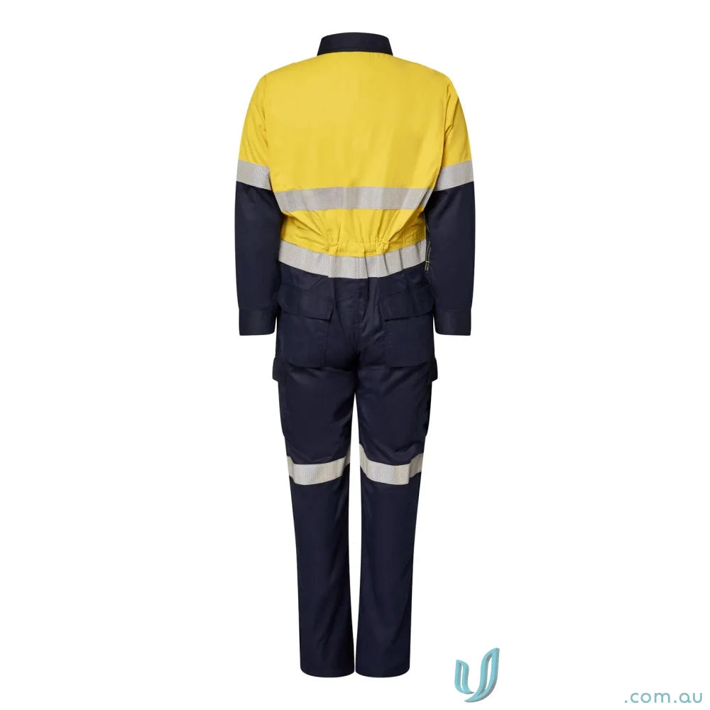 High-vis HRC2 Inherent Reflective Coverall for flame-resistant safety work jumpsuit