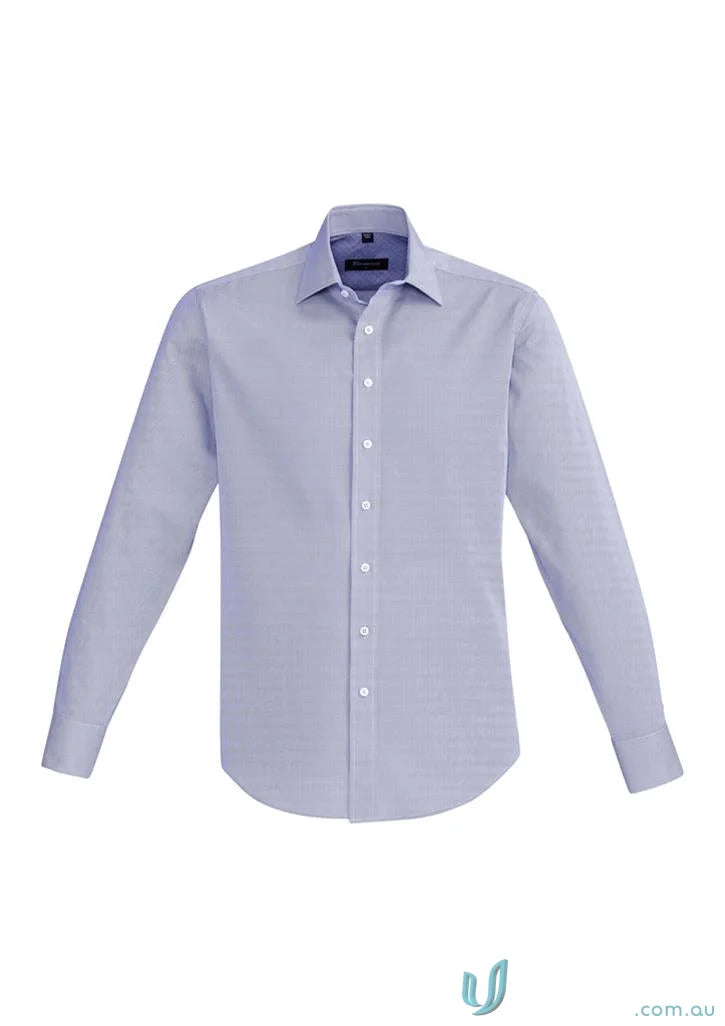 Light blue Hudson Cotton long sleeve shirt in relaxed fit for a casual look