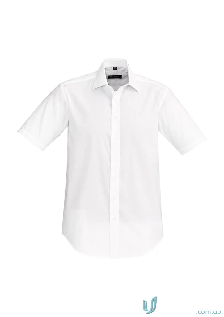 White short-sleeved Hudson Cotton SS Shirt with relaxed fit for a cool look