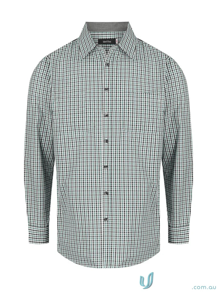 Hudson Identitee L/S Shirt black and white checkered workwear or uniforms style