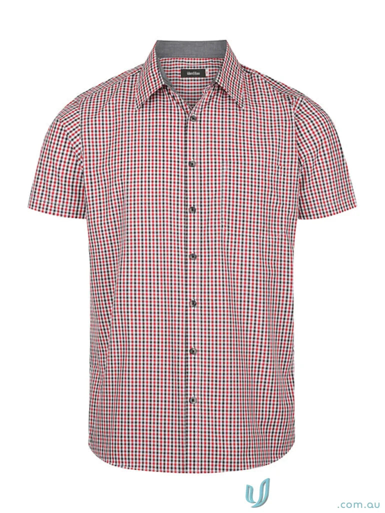 Hudson Short Sleeve Shirt in red and black gingham check pattern perfect for summer