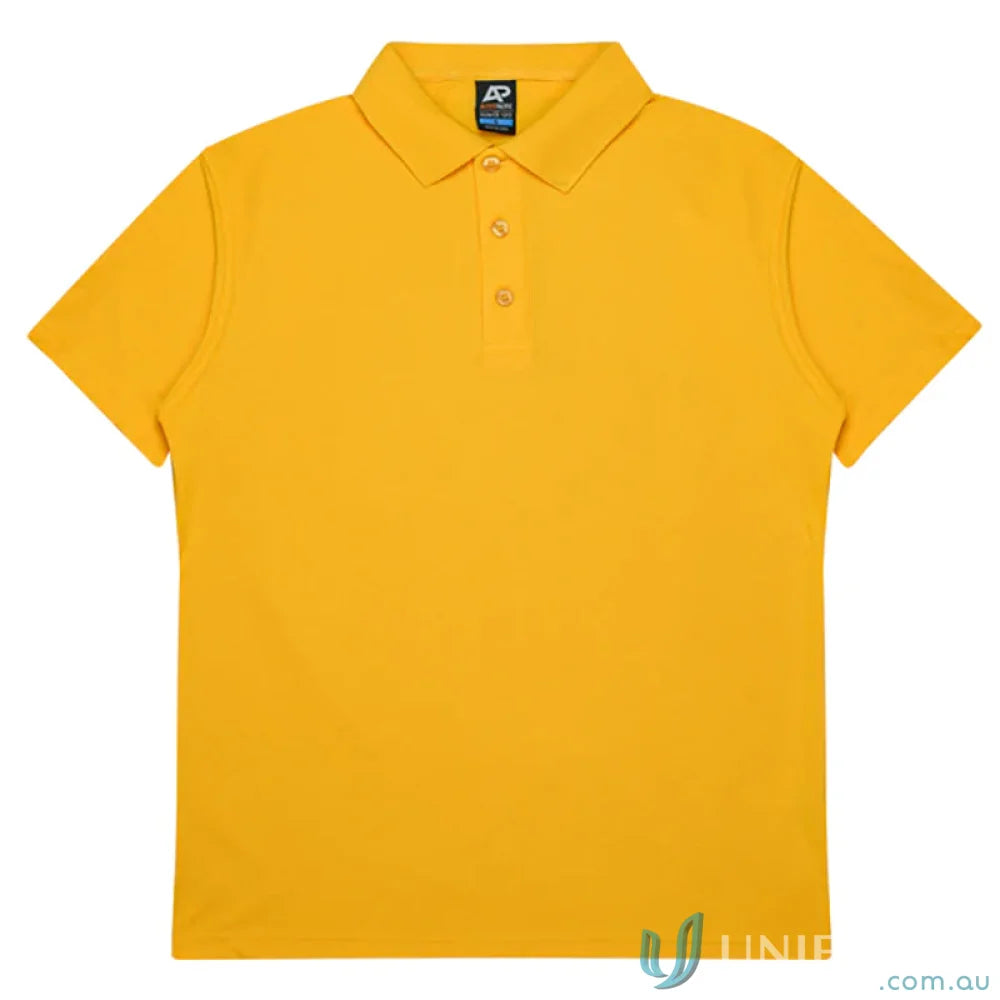 Mustard yellow pique knit polo shirt from Hunter Adult Polo workwear collection
