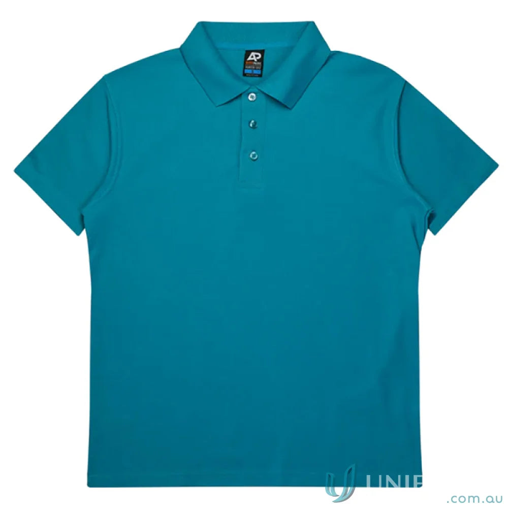 Teal pique knit polo shirt from Hunter Adult Polo for uniforms or casual workwear