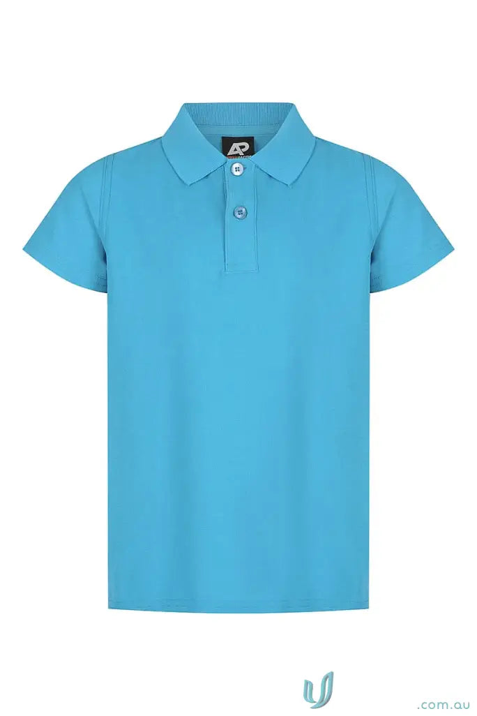 Hunter Kids Polo in vibrant sky blue, perfect for school uniform or youth polo style