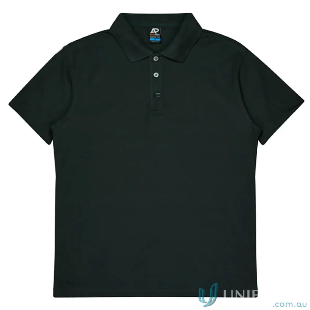 Dark green Hunter Polo shirt in pique knit, perfect for uniforms