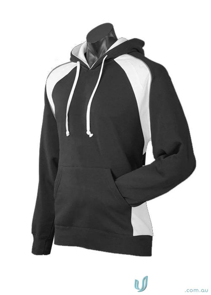 Black and white Huxley Hoodie, stylish casual wear ideal for sports uniforms or workwear
