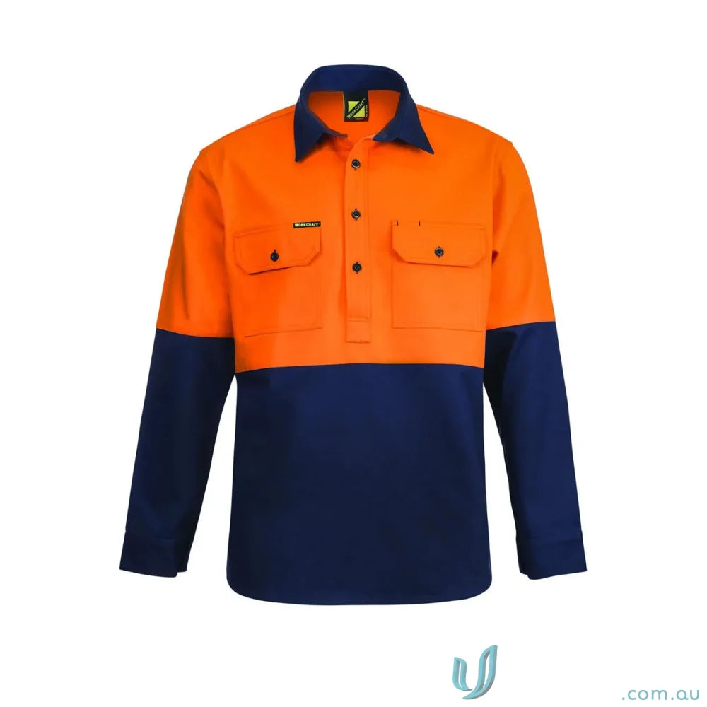 Hybrid Closed Front Two Tone Shirt made of lightweight cotton, perfect workwear shirt with pockets