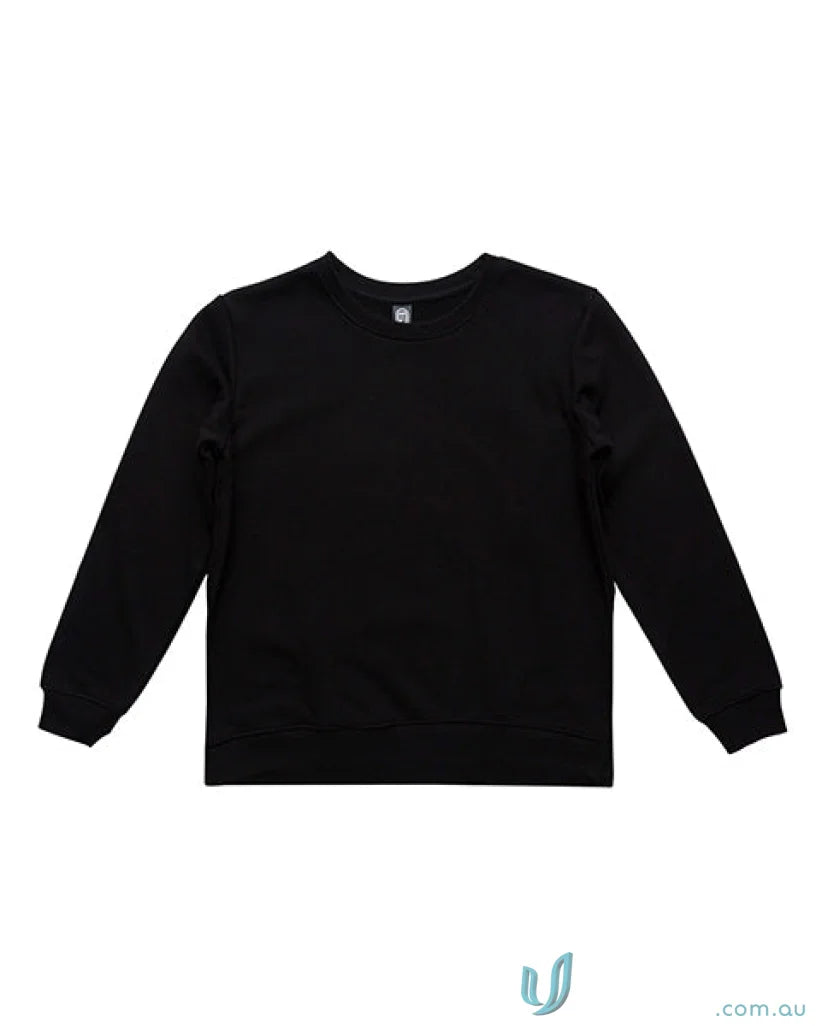 Black long-sleeved kids crew neck jumper in the Infant Crew Neck Jumper collection