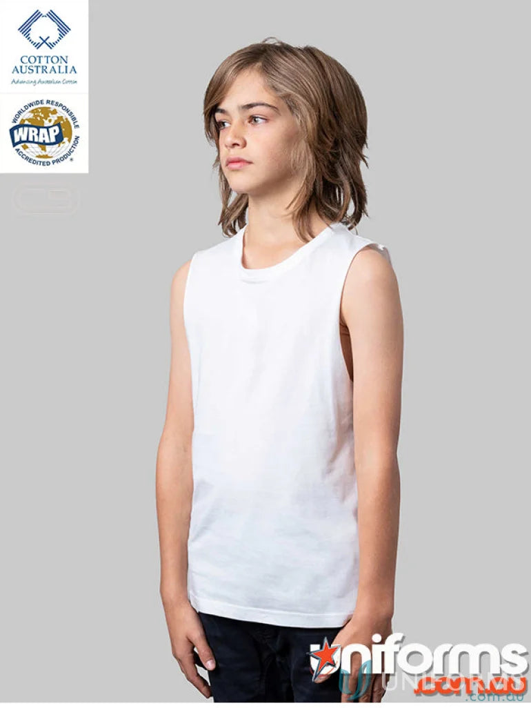 White sleeveless infant tank top perfect for measuring or kids’ uniforms