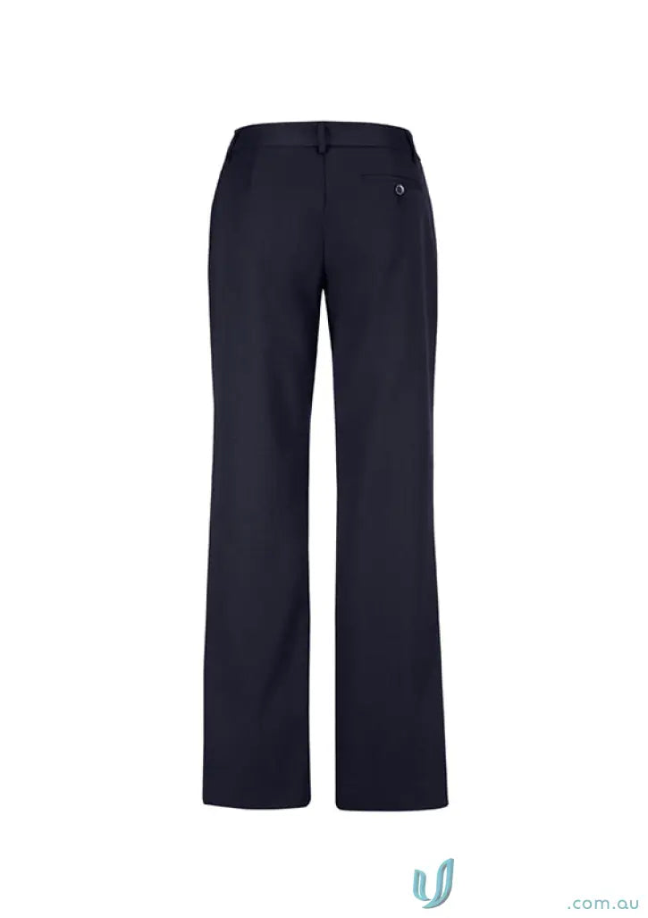 Dark blue IOP Ladies Relaxed Fit Straight Leg Pant with button and zipper closure