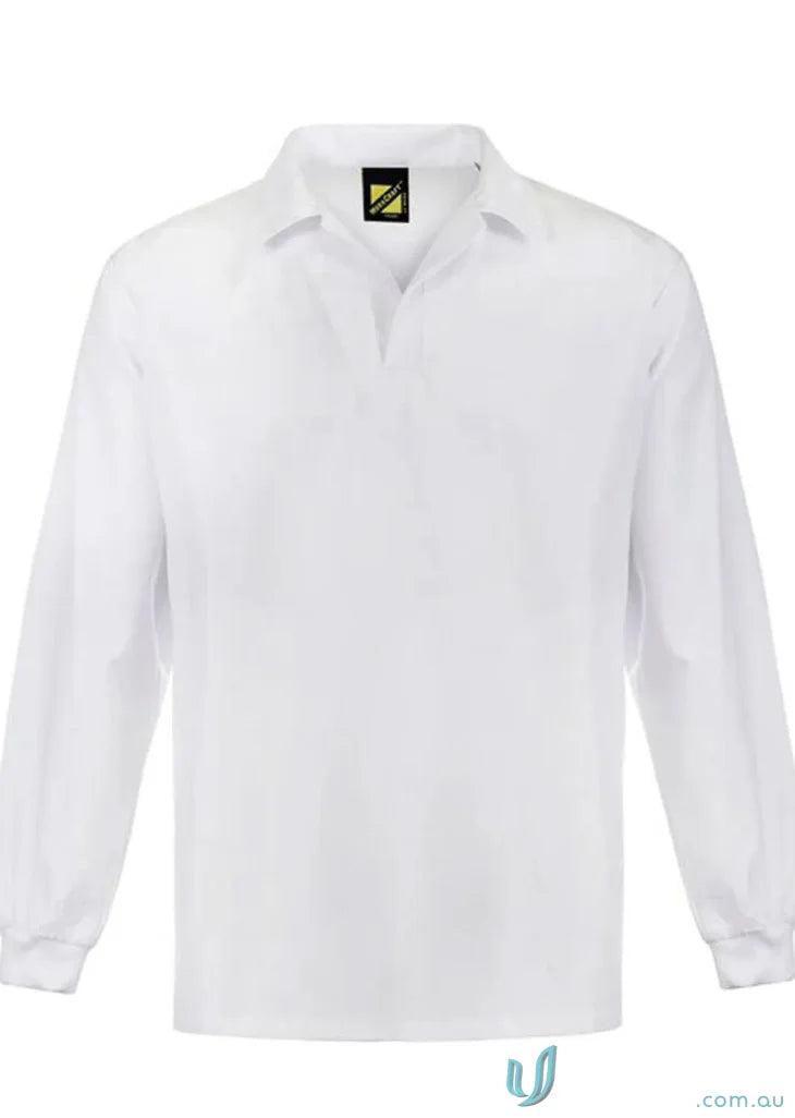 White Jac LS Polo shirt with black label, perfect for sun protection and casual style