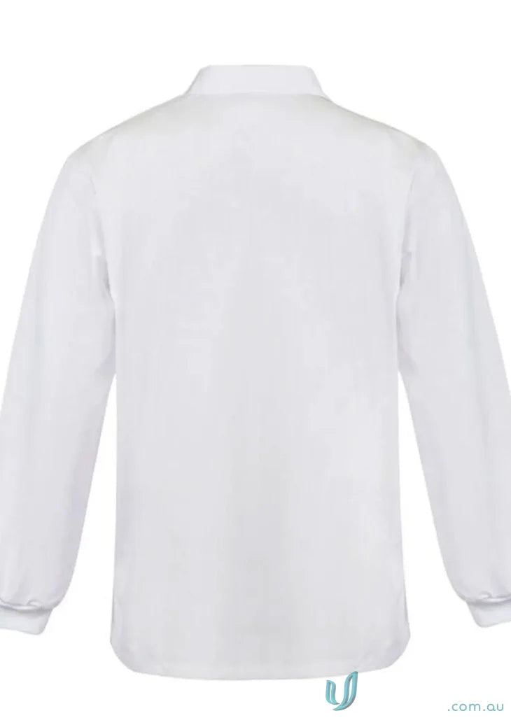 Jac LS Polo plain white long-sleeved shirt with stand-up collar for sun protection