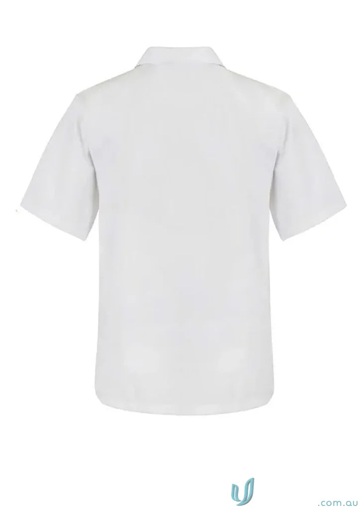 White short-sleeved Jac White SS Polo shirt perfect for food processing gear and industrial laundry friendly use