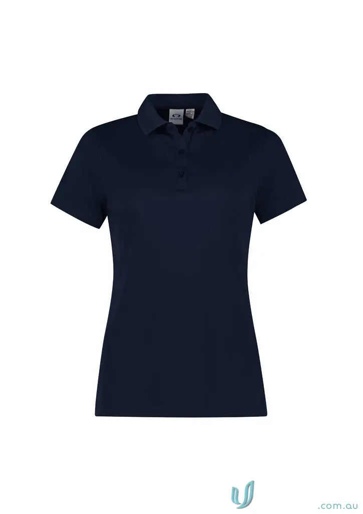 Jani-King EMB Ladies Polo shirt in navy blue, perfect for work uniforms
