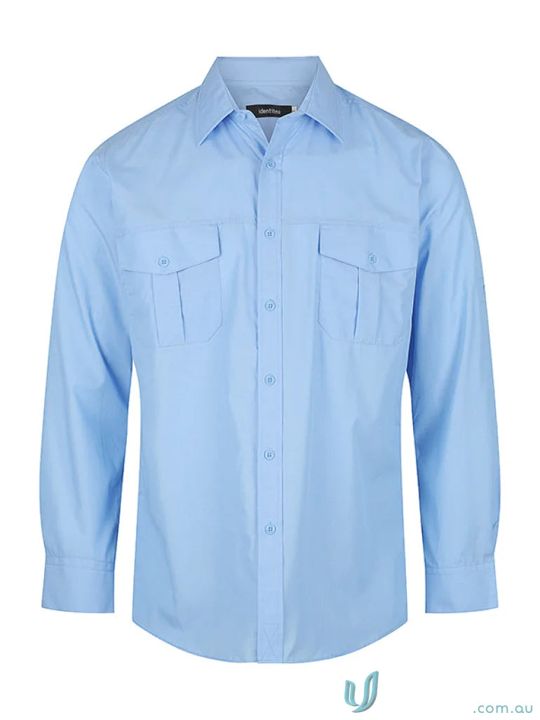 Light blue jasper long sleeve shirt with modern fit for men’s jasper collection