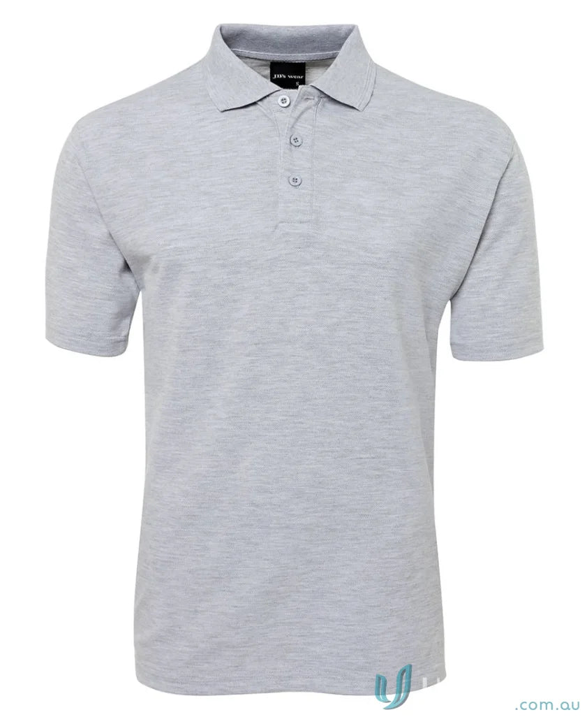 Gray Polo Shirt in JBs 210 Polo with 210gsm pique fabric and stylish herringbone tape