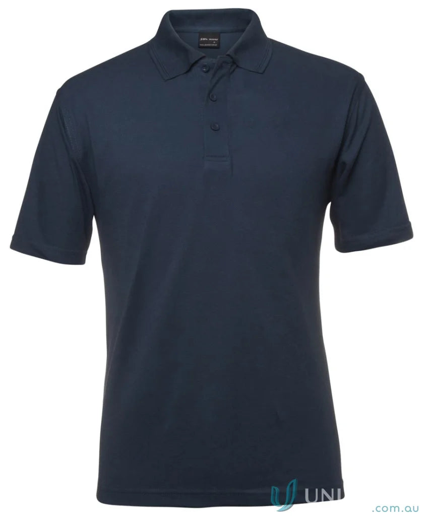 Navy blue JBs 210 Polo shirt made with 210gsm pique fabric and stylish herringbone tape