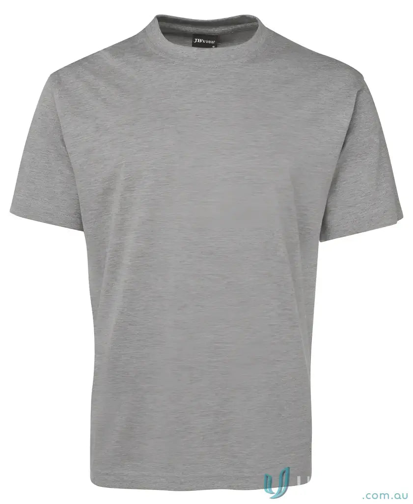 Plain grey JB’s Adult 1HT Marle Tee with crew neck and classic fit in jersey knit