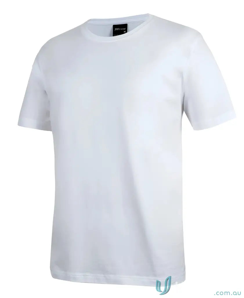 Plain white JB’s Adult 1HT Tee with classic fit and crew neck for casual style