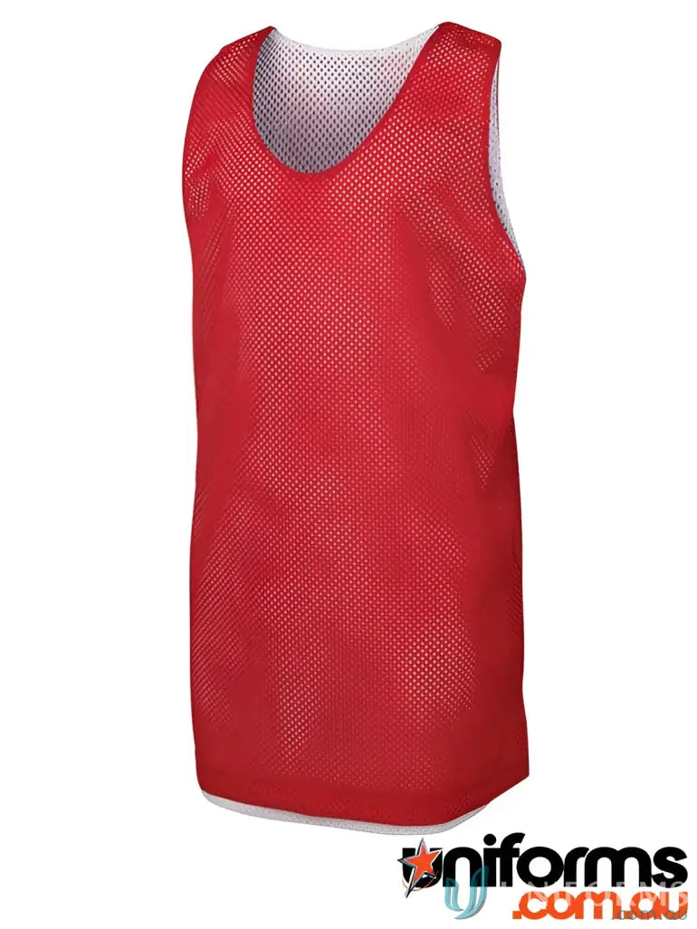 Red reversible mesh sports vest for JB’S Adults Basketball with code 7KBS2 in mesh fabric
