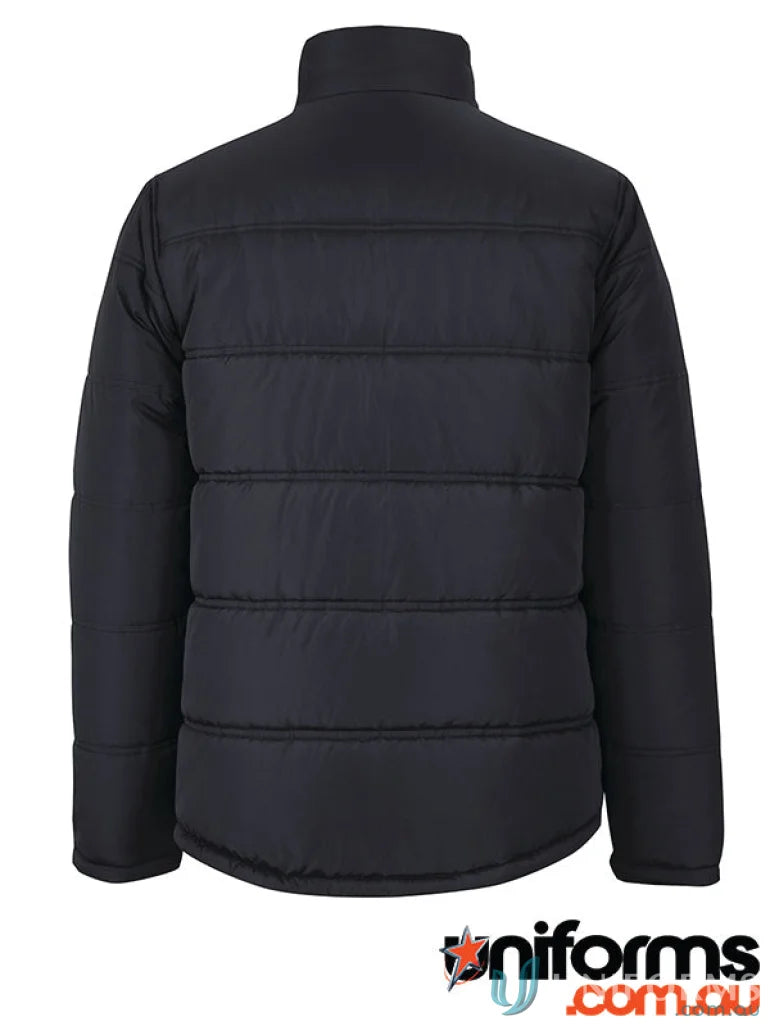 Black JB’s Adults Contrast Puffer Jacket with horizontal quilting and polyester pongee shell