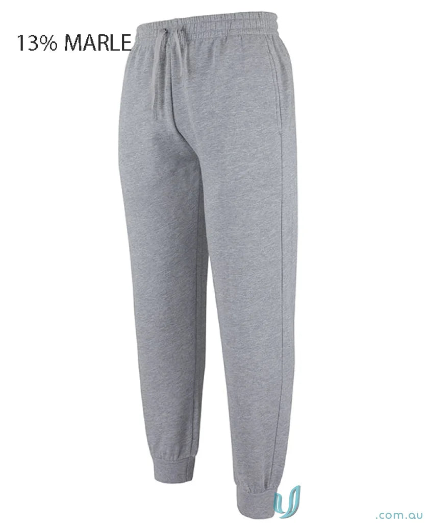 Gray marled cuffed track pants with elastic waistband from JB’s Adults Cuffed collection