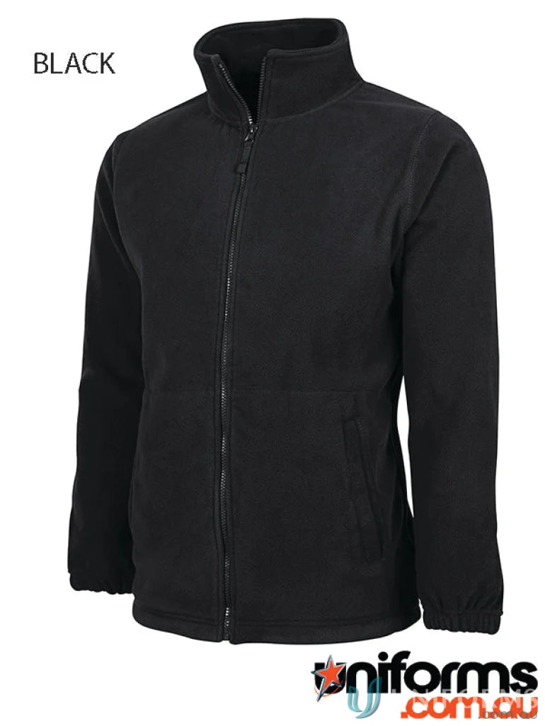 Black fleece zip-up jacket JBs Adults Full Zip Polar made with 290gsm low-pill polar fleece