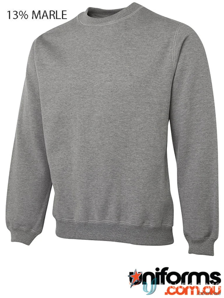 Gray crewneck sweatshirt from JBs Adults PC Fleecy Sweat for urban fit and comfort