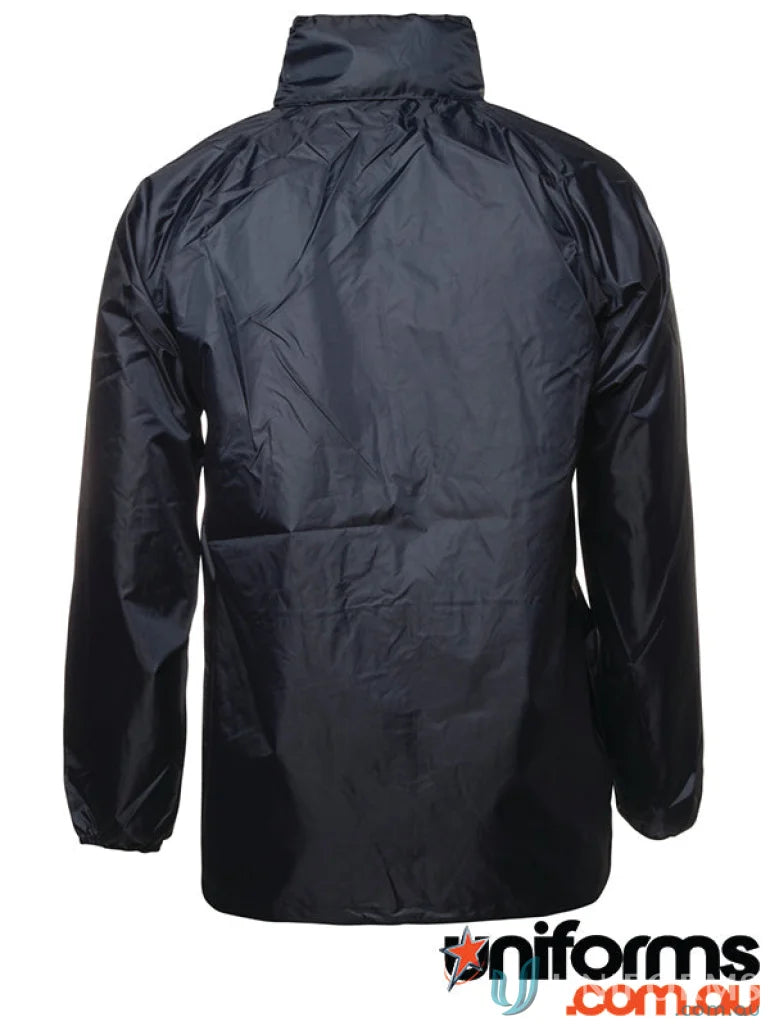 Black waterproof rain forest jacket with high collar from JB’s Adults Rain urban fit