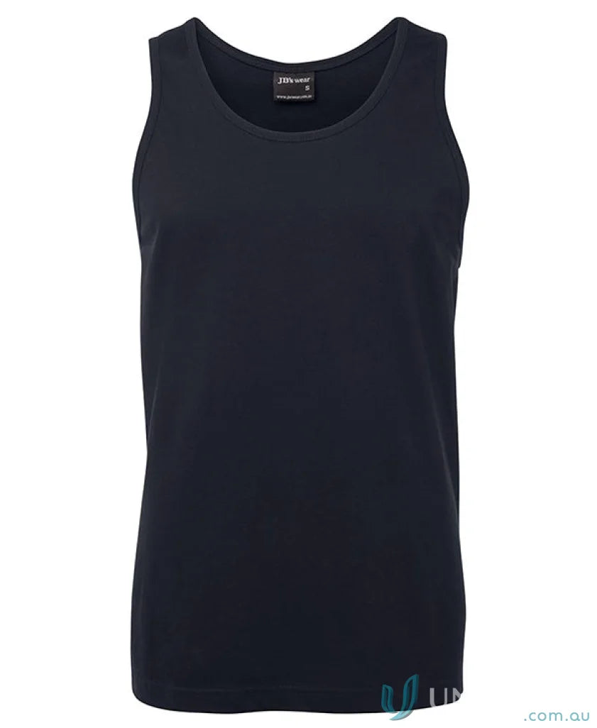 Black cotton tank top from Jb’s Adults Singlet made with ring-spun jersey knit for all-day comfort