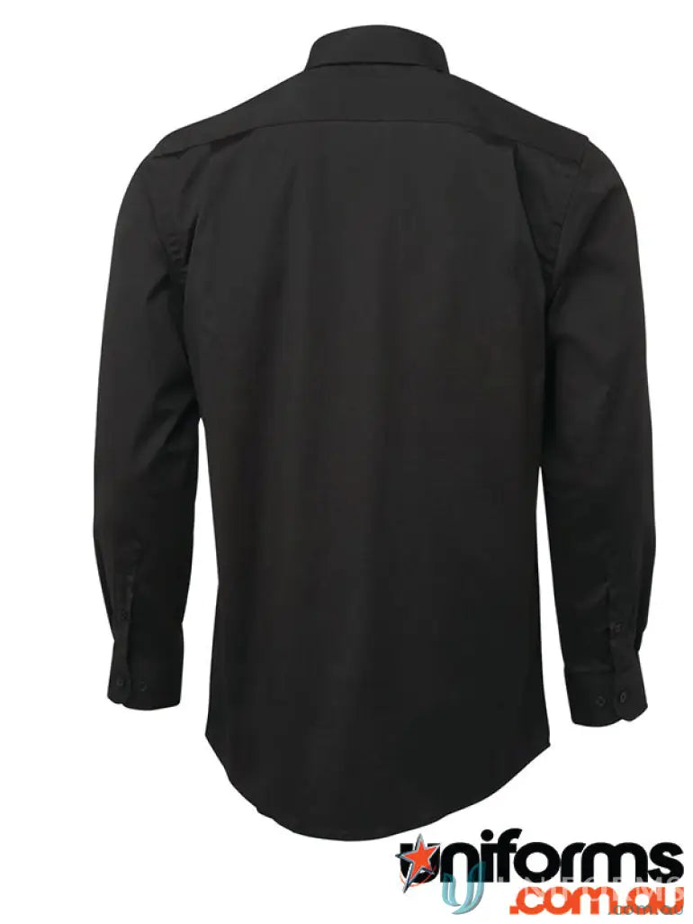 Black JB’s Adults Urban Long Sleeve Poplin Shirt for a stylish urban long sleeve look