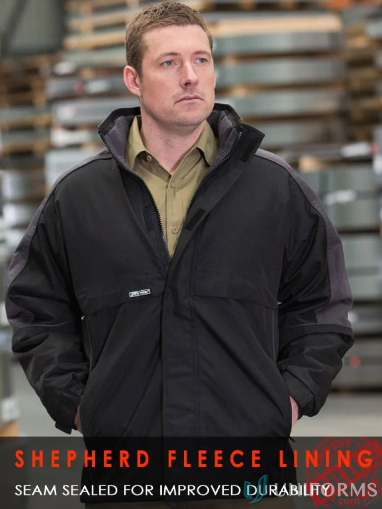 Black work jacket with two pockets from JBs AT Jacket, perfect for uniforms