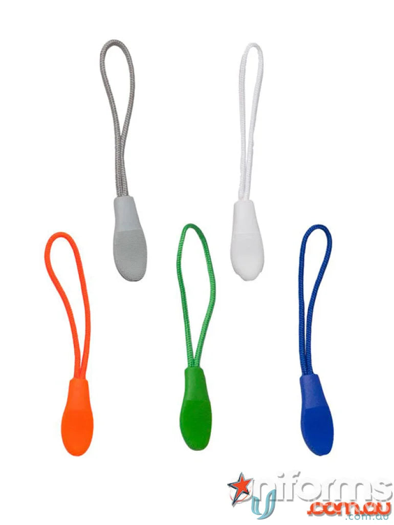 Colorful zipper pulls with cord loops for JB’s Changeable Zip Puller 3C ZP style