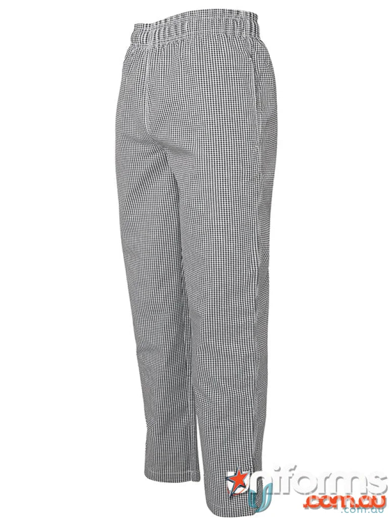 Black and white checkered JB’s Chefs Elasticated Pant with hidden key loop