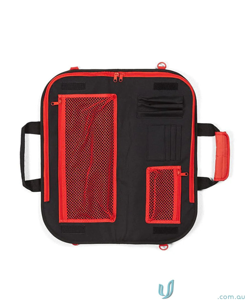 Black and red organizer bag perfect for chefs or medical uniforms workwear