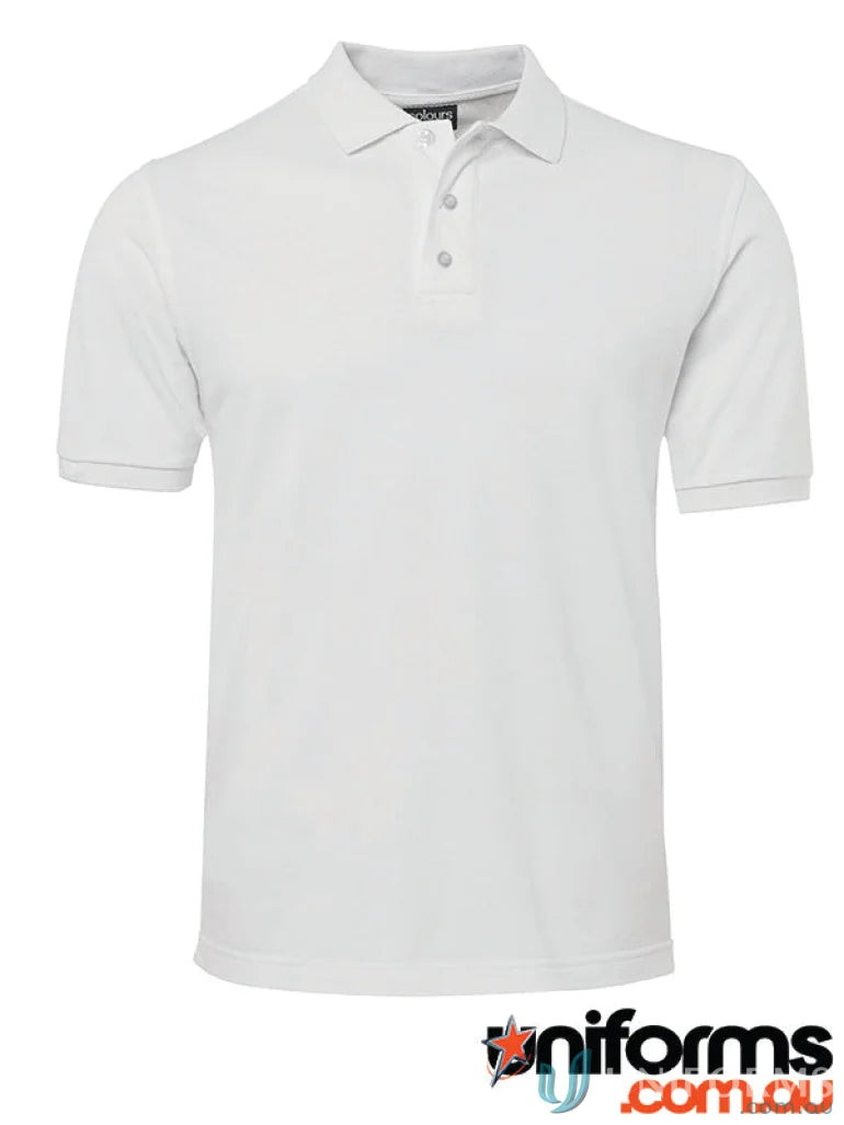 White polo shirt in JB’s Colours made from comfy cotton pique polo fabric