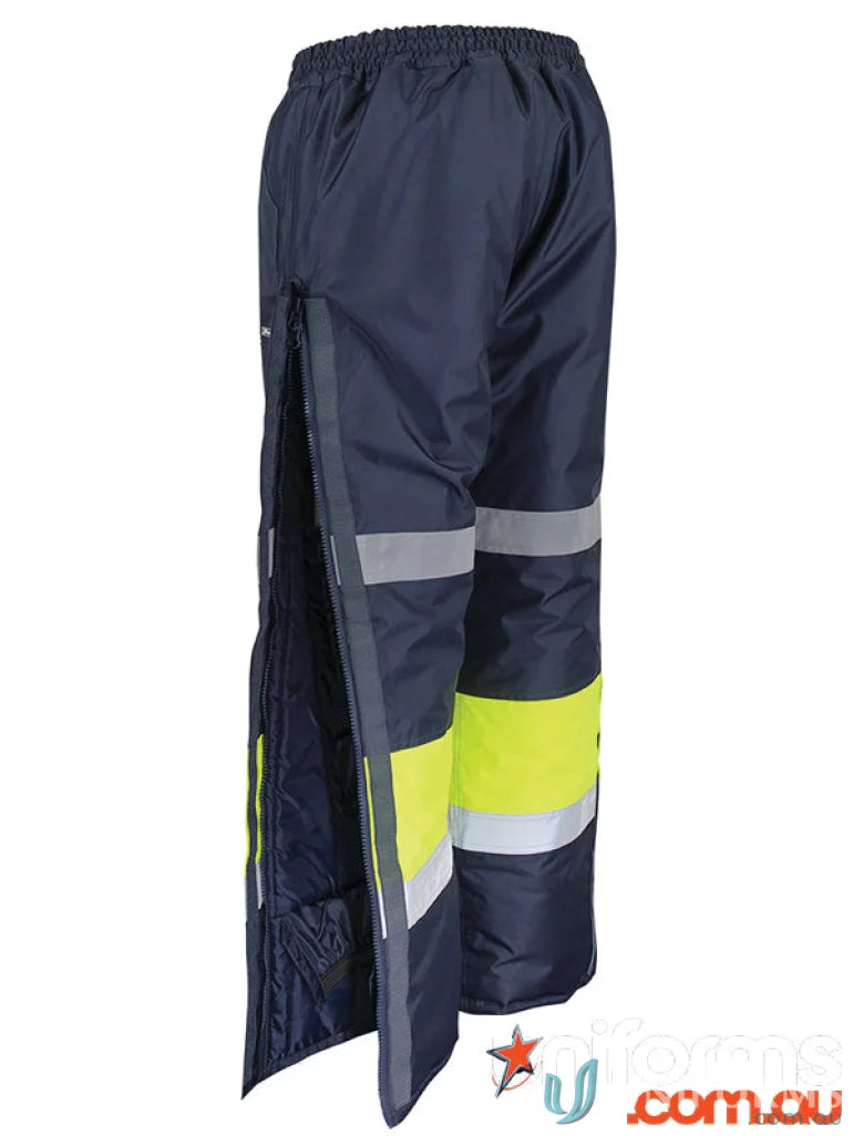 Navy blue waterproof work pants with pile tape from JBs Freezer Pants for workwear